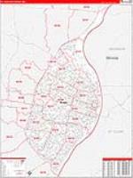 St. Louis City, Mo Carrier Route Wall Map